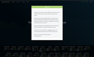 Inscription bitfinex temporairement déactive